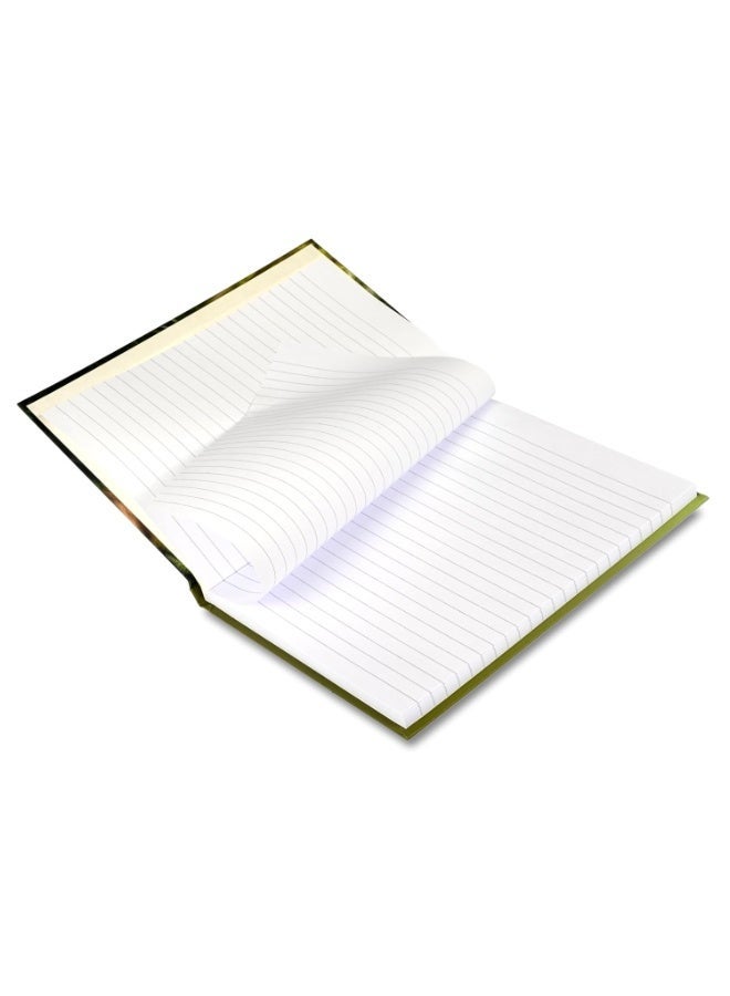 FIS® Hard Cover Notebook, A5 Size(148x210mm), 96 Sheets, Single Line Ruling, White Paper, Packet of 5 Pieces, Green Forest Cover Design 3-FSNBHCA596D3 - Image 5